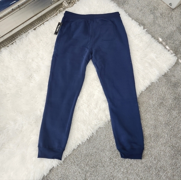 Blu Rock New York Soft Fleece Jogger Sweatpants Zipper Pockets. Heathered Navy. - Picture 3 of 9